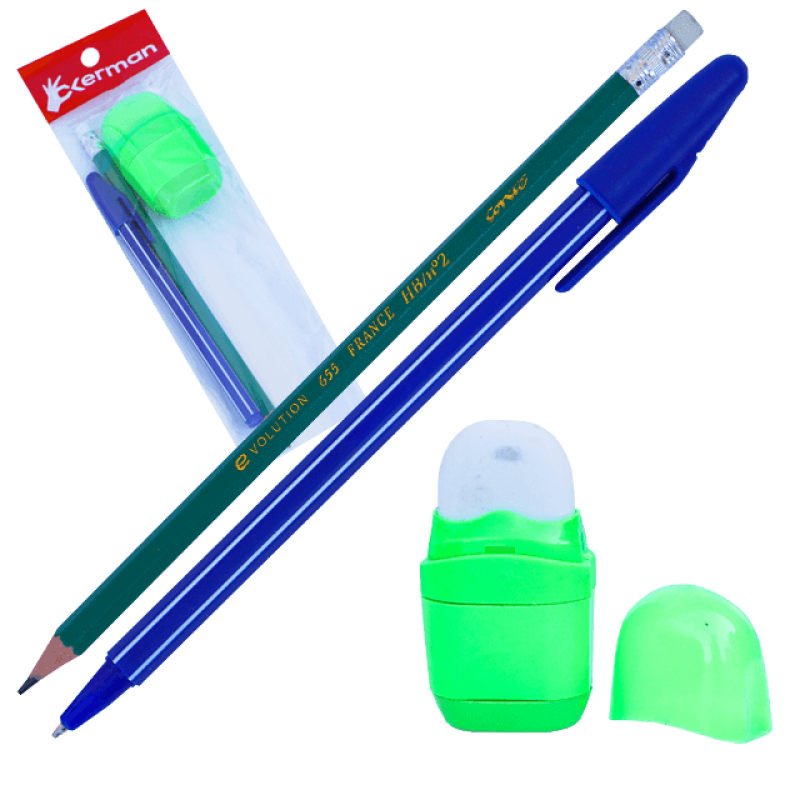 Set creion cu pix fara mecanism 558 si ascutitoare